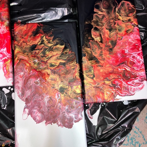 4 pc stretched canvas painting - Picture 3 of 5